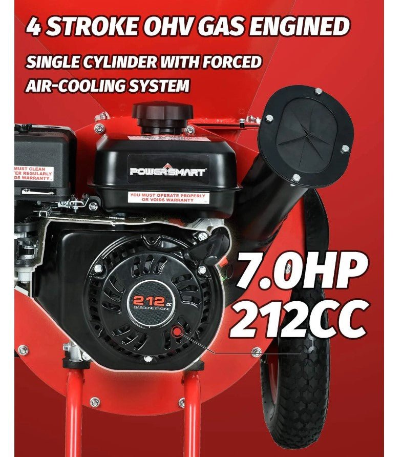 Powersmart PS1130 3-in-1 Wood Chipper Shredder 3" Gas Powered New